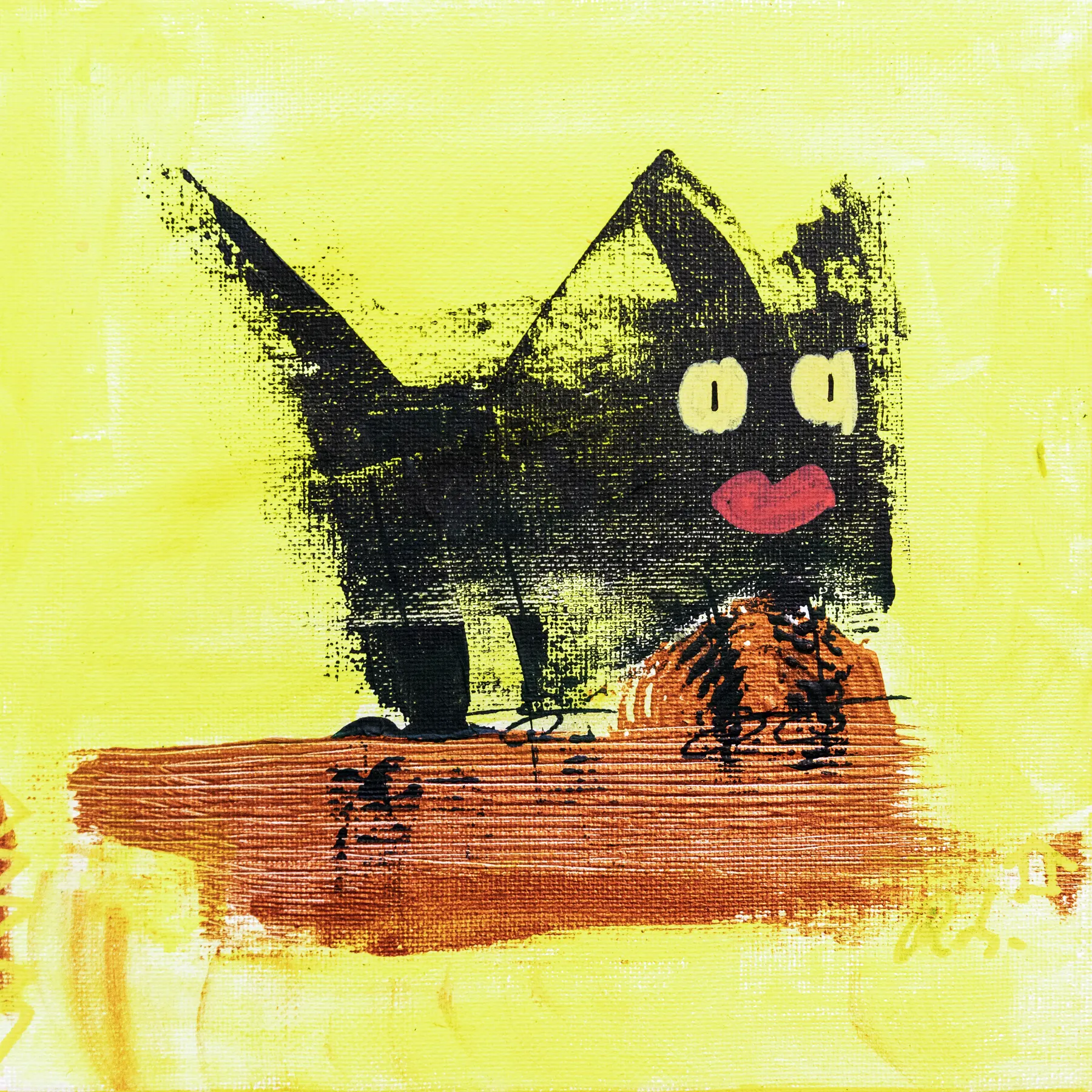 Minou, peinture signée Robin